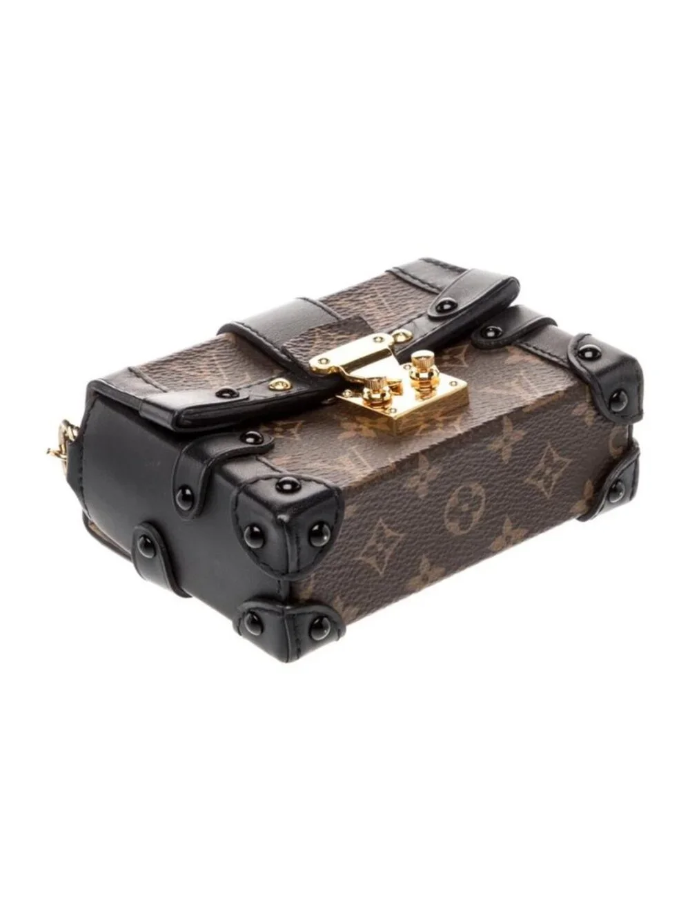 Louis Vuitton Monogram Essential Trunk NM Chain Shoulder Bag Brown, lux